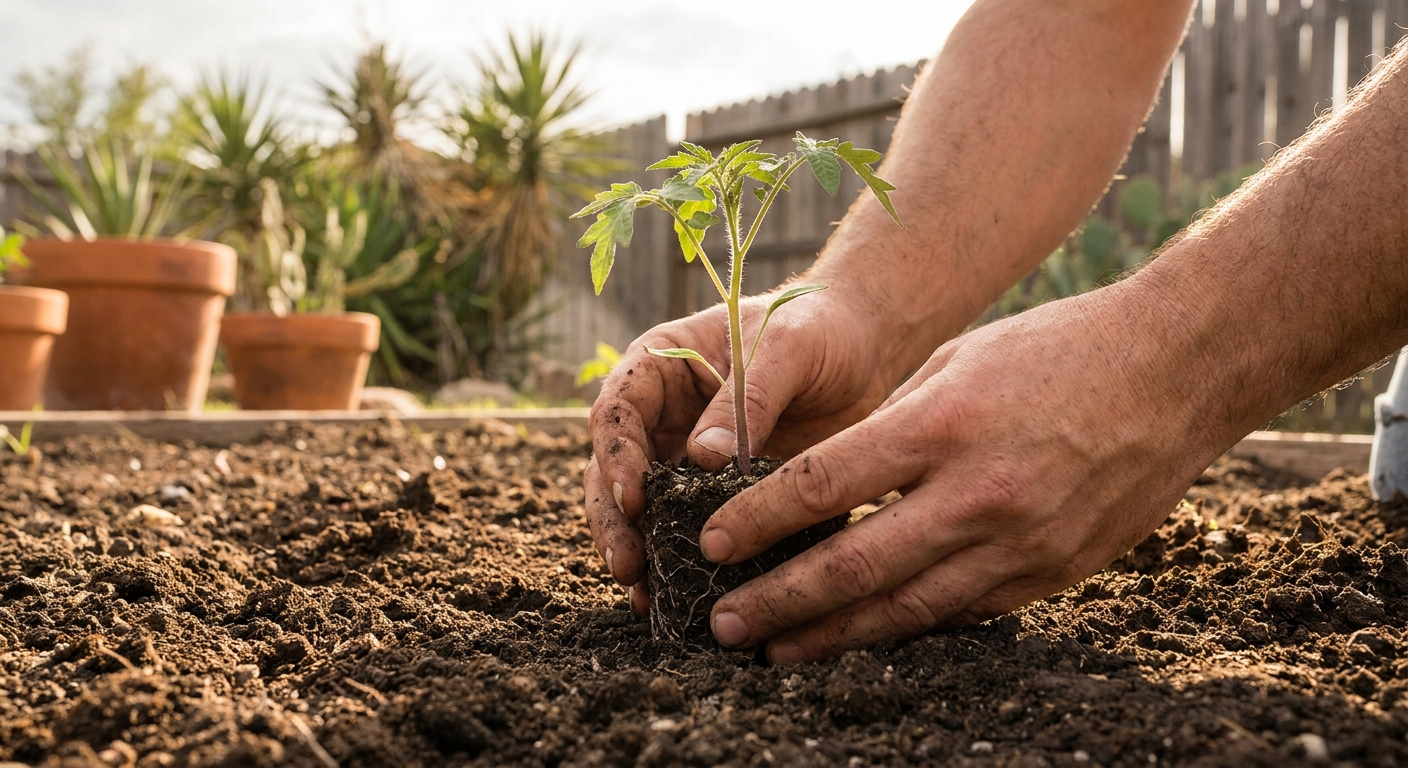 Hands gently releasing a seedling into soil, symbolizing healthy support and letting go in family relationships